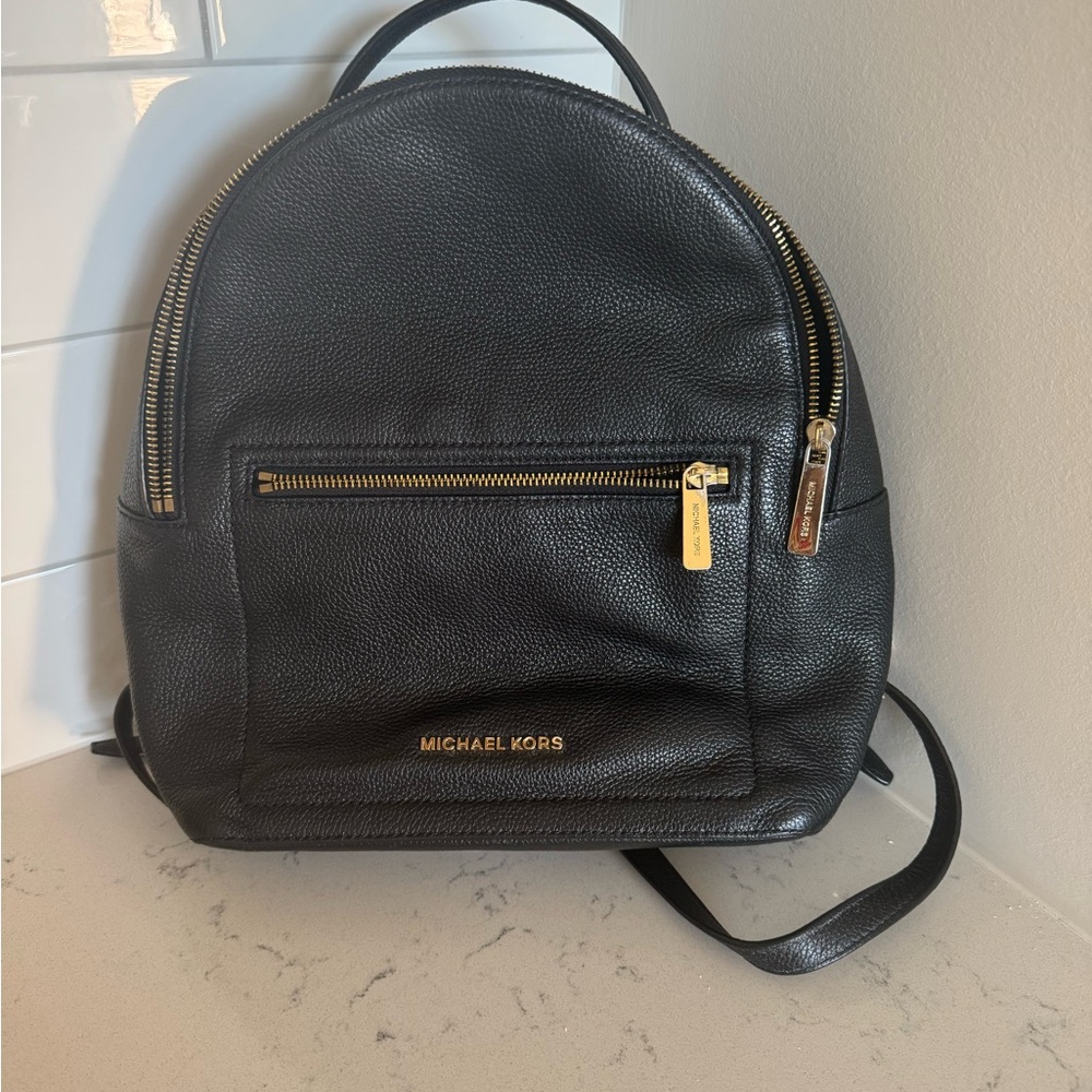 Michael Kors Black backpack with Gold Accents